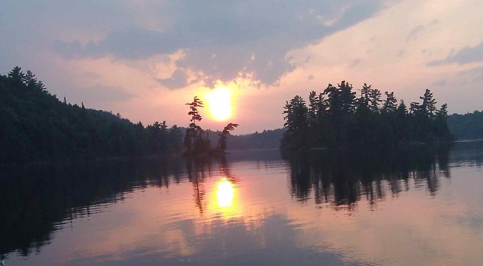 Sweet sunset: This, and Birch Lake all to ourselves