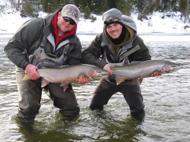 Early in the season anglers focus on fast, shallow water. Credit: Will Stewardson.