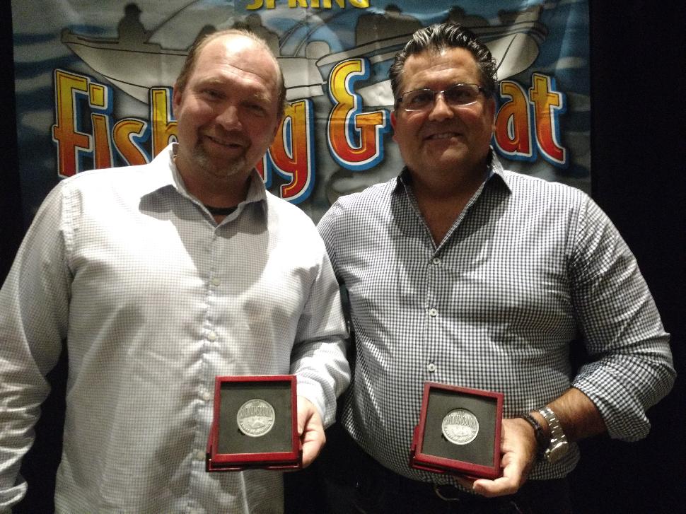 Rick Amsbury Award of Excellence recipients Darren Jacko (right) and Steve Voros, the founders of Edu-Cast