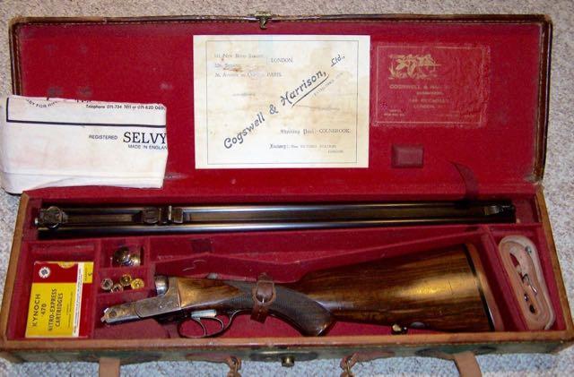 Cogswell & Harrison double rifle in .470 Nitro Express with a boxlock action