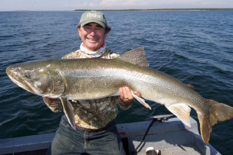 The author shows why spring is tops for lake trout. Credit: Gord Pyzer.