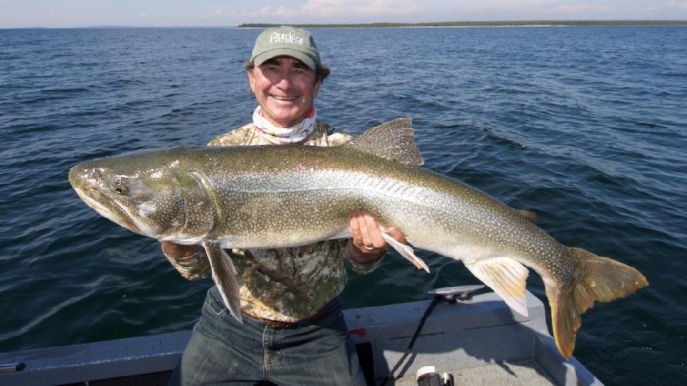 The author shows why spring is tops for lake trout. Credit: Gord Pyzer.