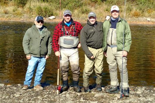 (Left to right) Guide Gary Colford, Serge Collin, the author and Jacques Héroux