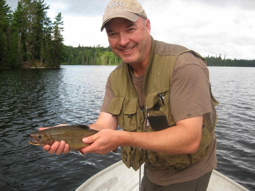 Beauchene brookie: Yours truly with one of Taggart Lake's wild native trout