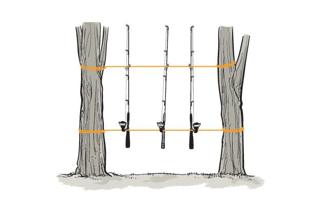 Make a camp rod rack