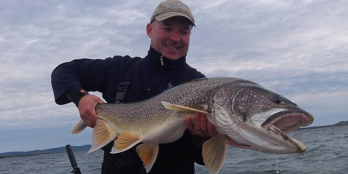 Big fish: My personal best for the day, a 41-inch laker on the fly