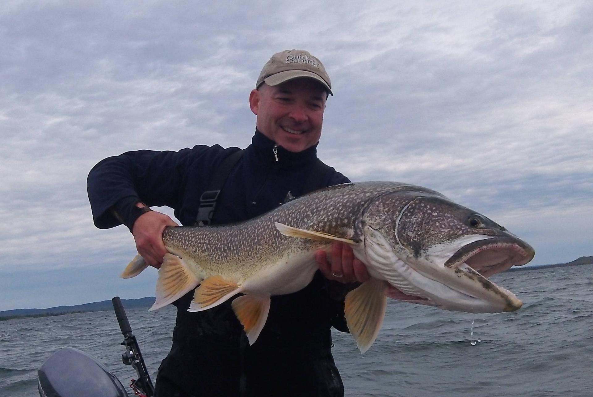 Big fish: My personal best for the day, a 41-inch laker on the fly