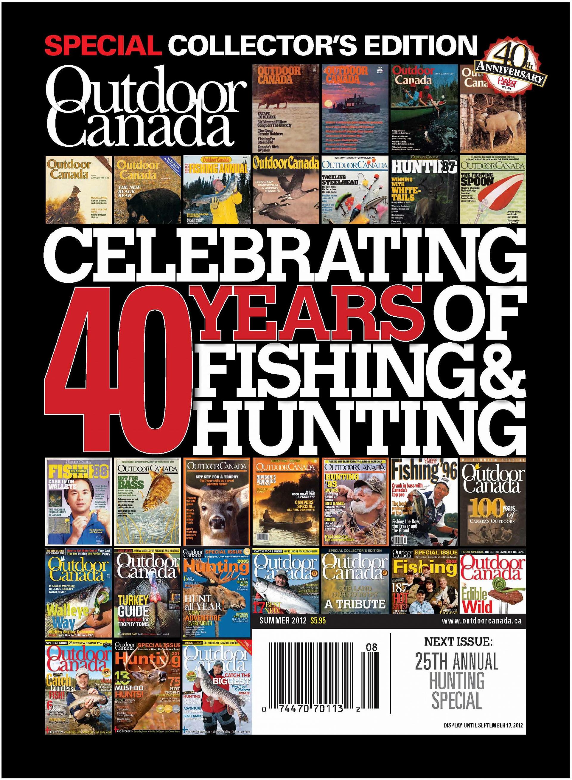 Award contender: Outdoor Canada's Summer 2012 cover story celebrating the magazine's 40th anniversary, has been nominated for a National Magazine Award