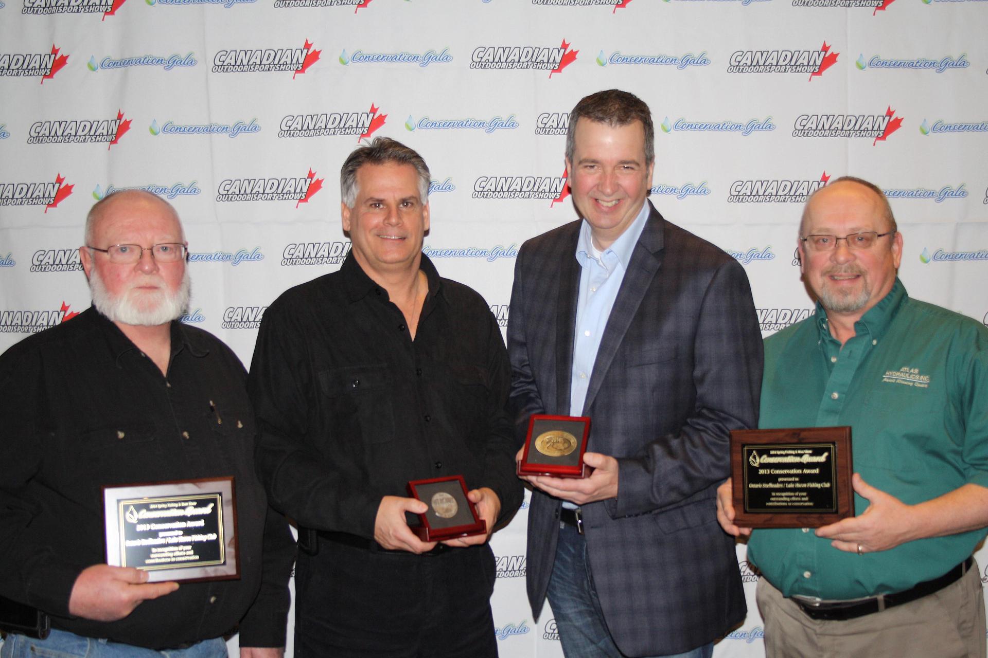 Award winners (L to R): Brian Garnet, Bruce Tufts, Patrick Campeau and Karl Redin