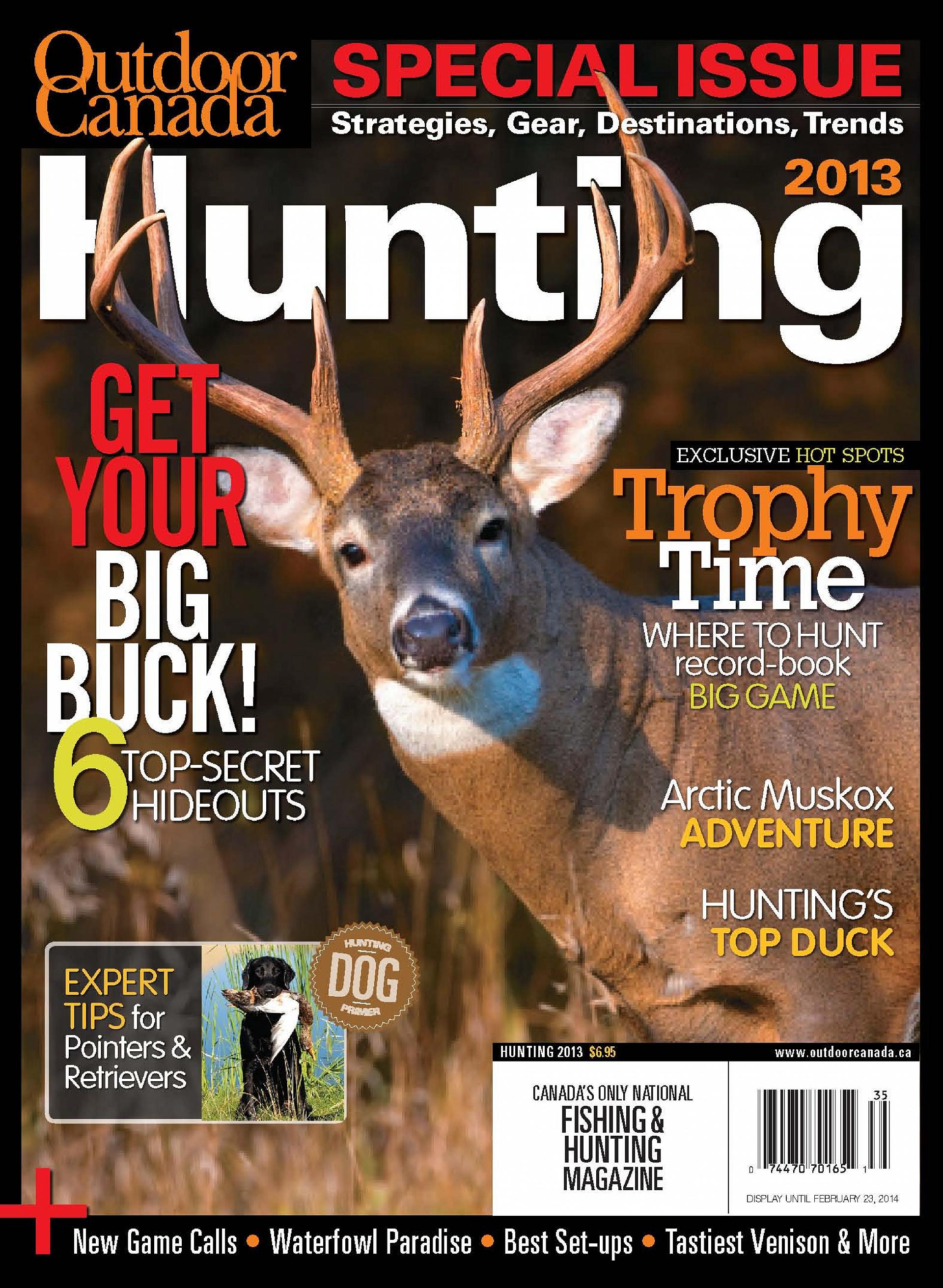 Two of the cover stories from Outdoor Canada's Hunting 2013 issue (Mark Raycroft's “The hidden ways of the whitetail" and Alan Davy's "Hunting dog primer") earned National Magazine Award nominations