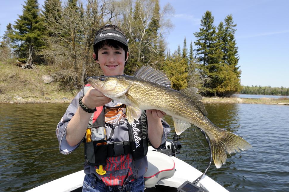 Liam with a beautiful fat 5 pound walleye