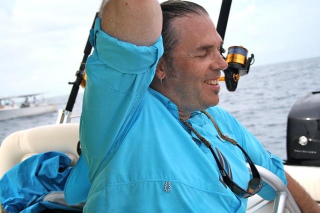 The author, still smiling, just seconds after losing a potential world-record tuna at the boat.