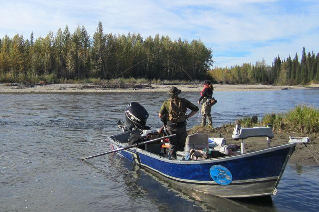 H20 specializes in fly tackle, and guiding via jet and drift boat (above).