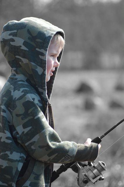 Young boy fishing