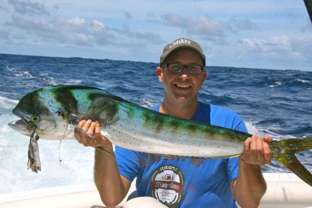 Credit: Bob Sexton. The author with a dorado.