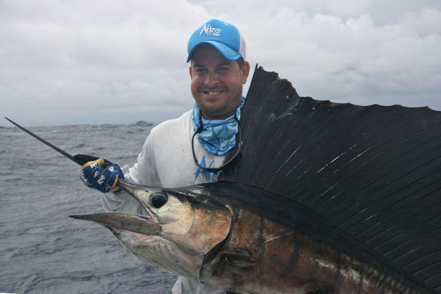 Credit: Bob Sexton. Angler Ozzie Delgado with his Pacific sailfish.