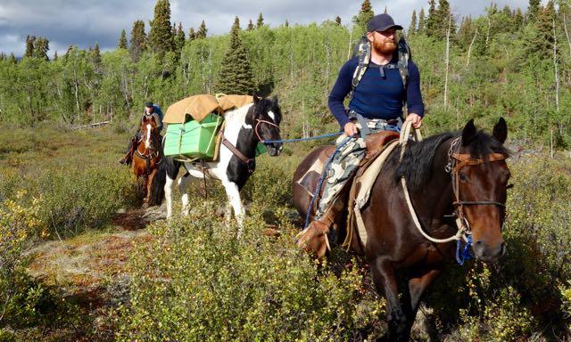 Guide Mac Watson leads the way to spike camp. Credit: T.J. Schwanky.