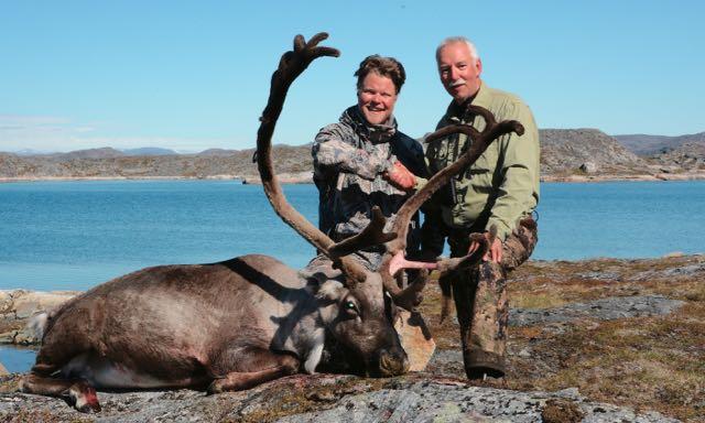 Credit: Ken Bailey. The author (right) with his caribou and guide Simon Nilsson.