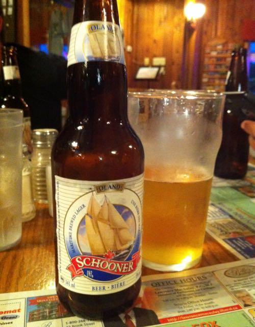 The local brew of choice, Schooner. Credit: Patrick Walsh.