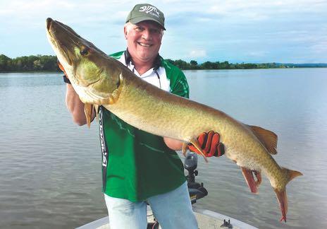 Muskie expert Wally Robins tracked lake current to land this giant. Credit: Wally Robins.