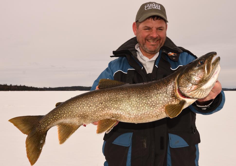 Jeff Matity regularly tips his jigs with a strip of meat taken from the belly of a pike