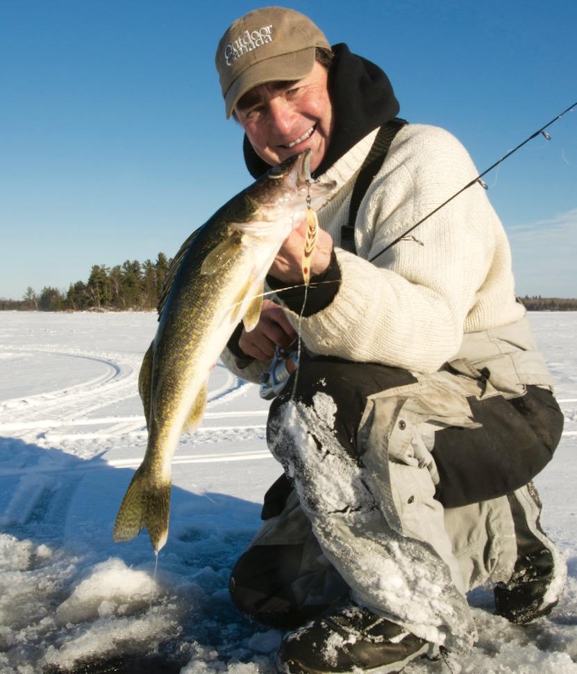 Look for first-ice fish in the same place you left them in late fall. Credit: Gord Pyzer.