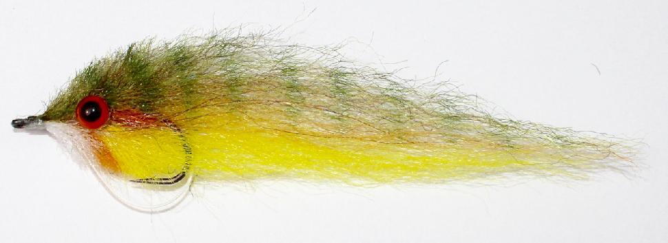 A 1/0 yellow perch Peanut Butter, with a freshwater-style weedguard. Credit: Scott Gardner.