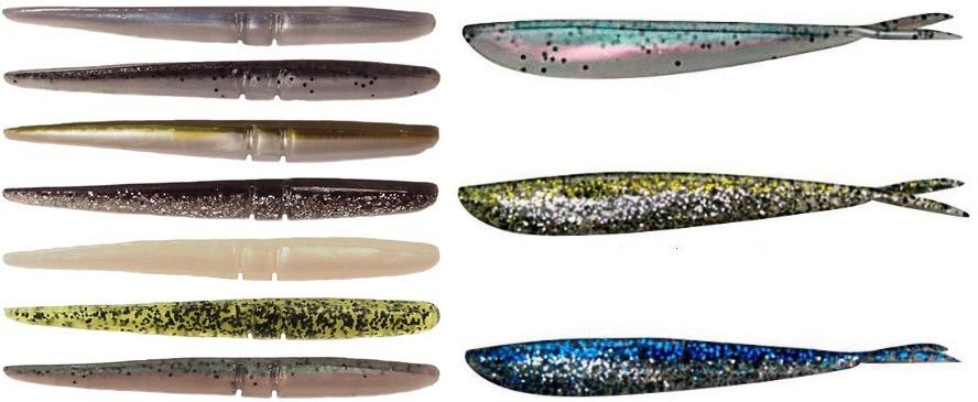 Try big soft-plastics such as the Sluggo (left) or Fin-S Fish (right)