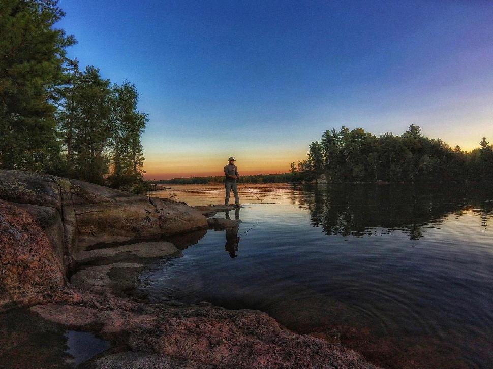 Fishing at dusk