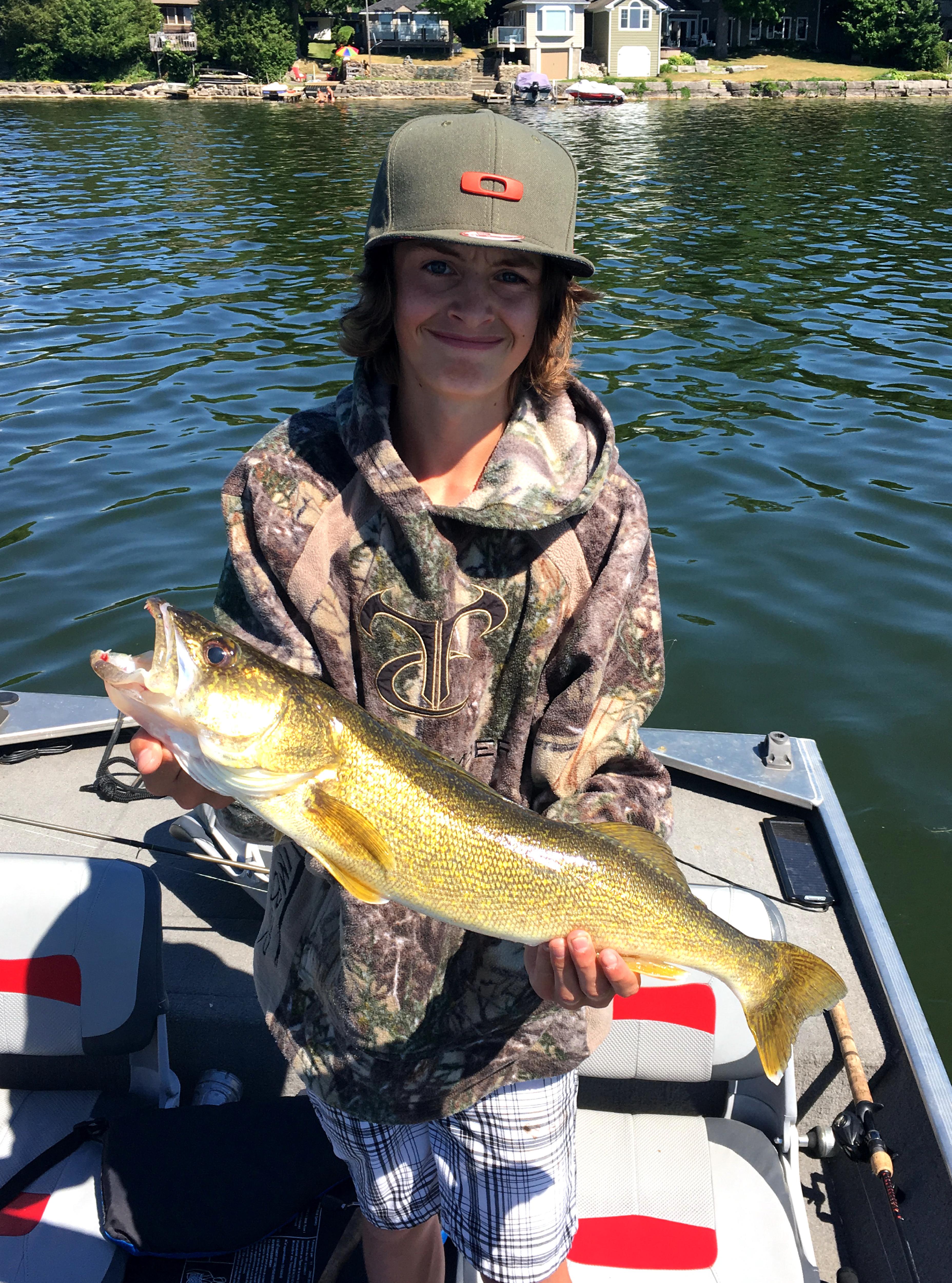 Outdoor Canada reader, Hudson Kyte caught his personal best walleye recently casting a tube jig for smallmouth. As I have mentioned in the past, tubes are one of the most overlooked walleye options in the summer. 