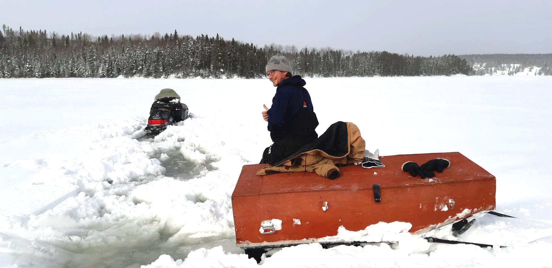 Ice Fishing Shacks, Snowmobile Sleds