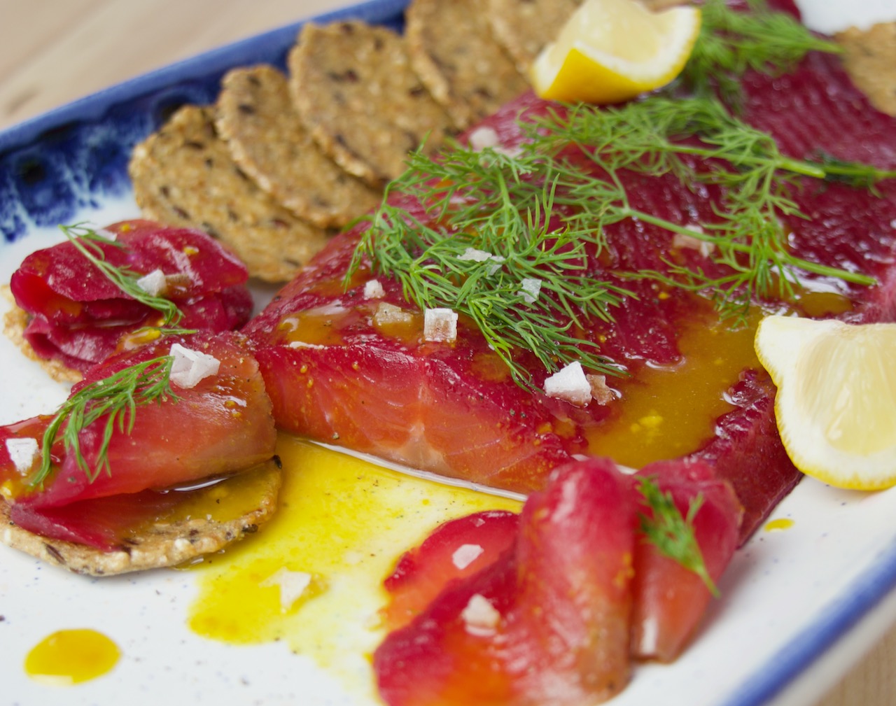 Beet & Vodka Cured Trout This delicacy adds a blacktie vibe to your
